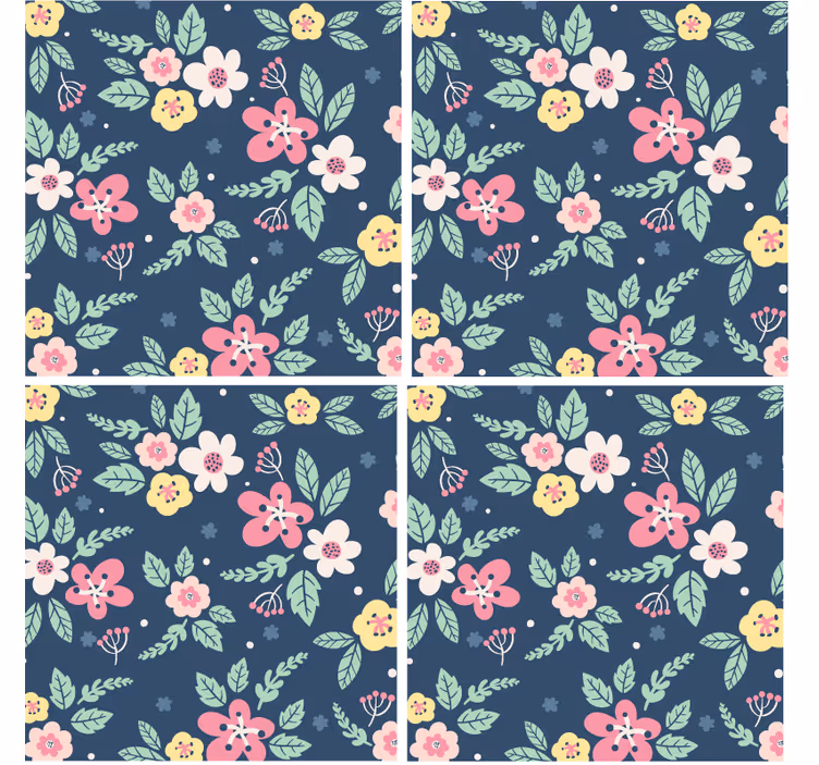 Untersetzer modern mit floralem muster design - TenStickers