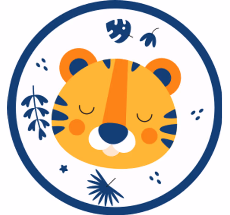Untersetzer geek mit süßem tiger gesicht - TenStickers