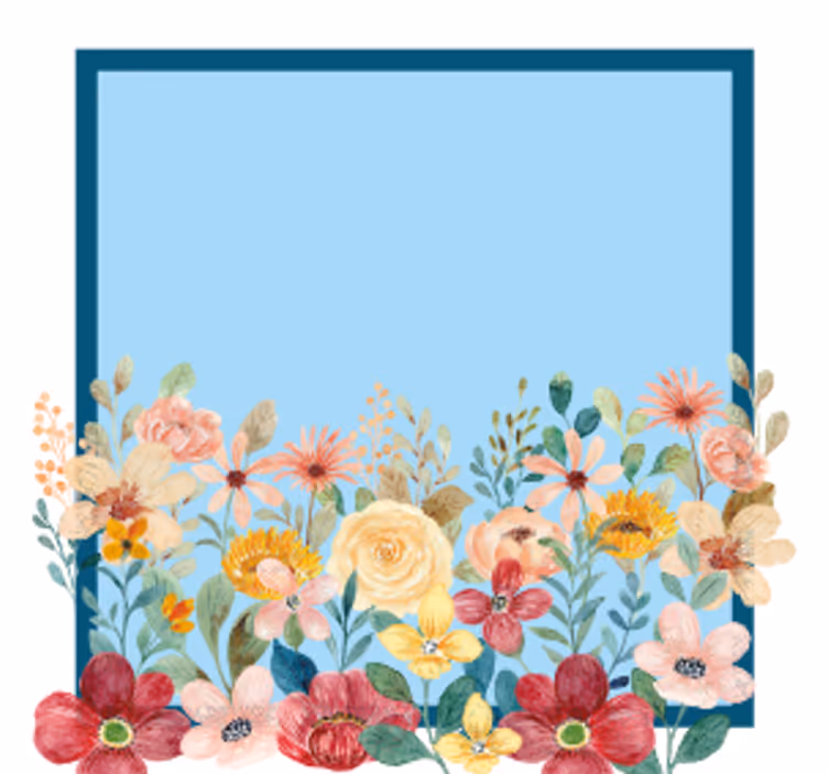 Untersetzer personalisiert mit floraler bordüre - TenStickers
