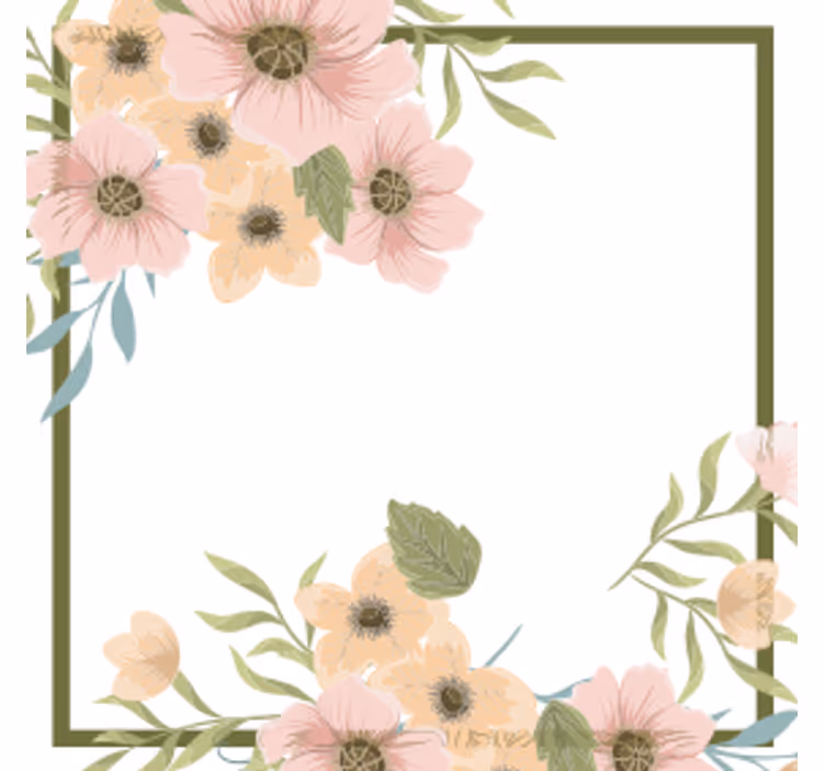 Untersetzer modern mit floralem rahmen - TenStickers