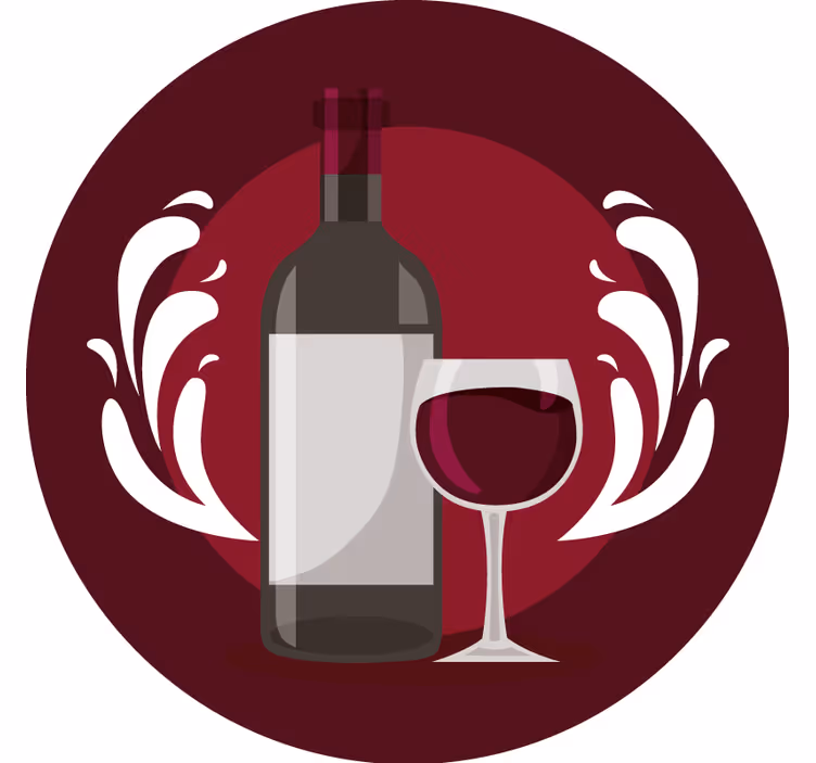 Bierdeckel mit weinflasche und glas - TenStickers