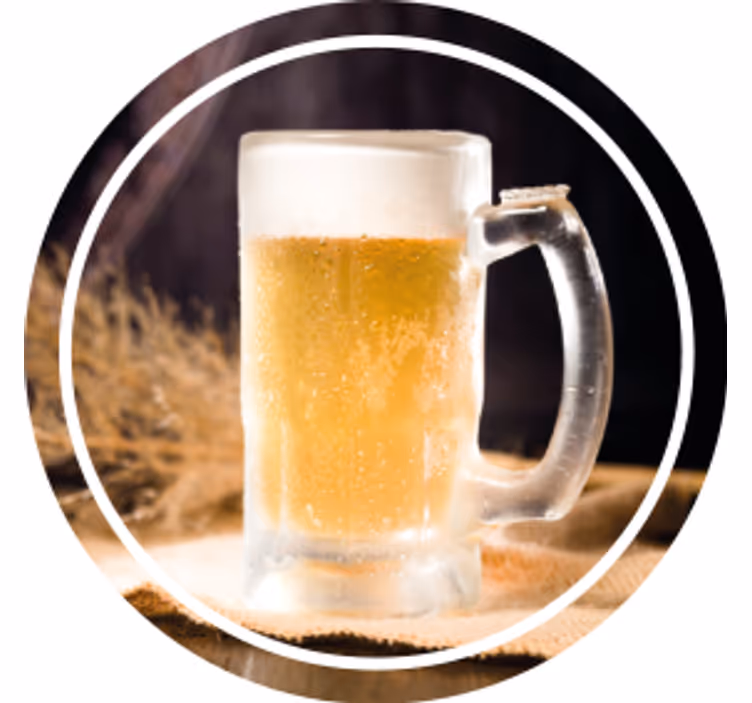 Bierdeckel mit gekühltem becher und schaum - TenStickers