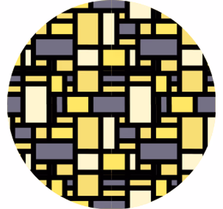 Untersetzer geometrisches muster in gelb und grau - TenStickers