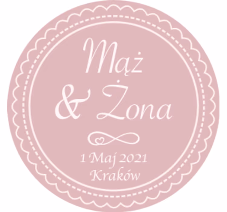 Bierdeckel hochzeit elegantes pinkes runddesign - TenStickers