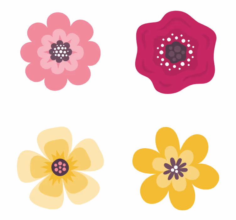 Untersetzer geek mit lebhaften blumenmustern - TenStickers