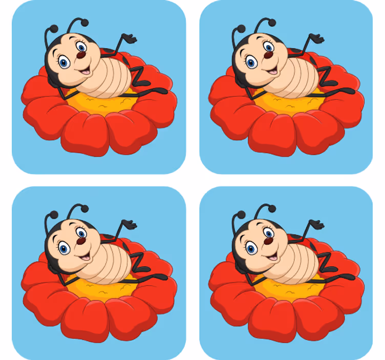Untersetzer geek fröhlicher käfer charakter - TenStickers