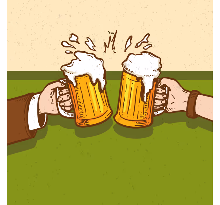 Bierdeckel für anstoßende bierkrüge - TenStickers