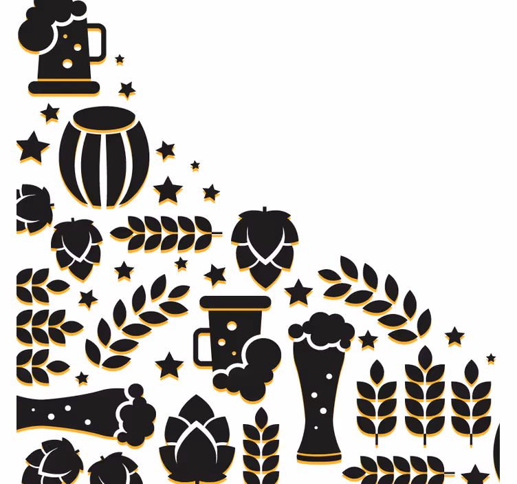 Bierdeckel bier elemente zusammenstellung - TenStickers