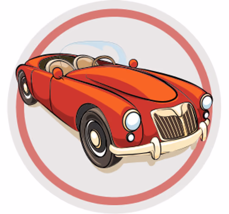 Untersetzer geek oldtimer roter sportwagen - TenStickers