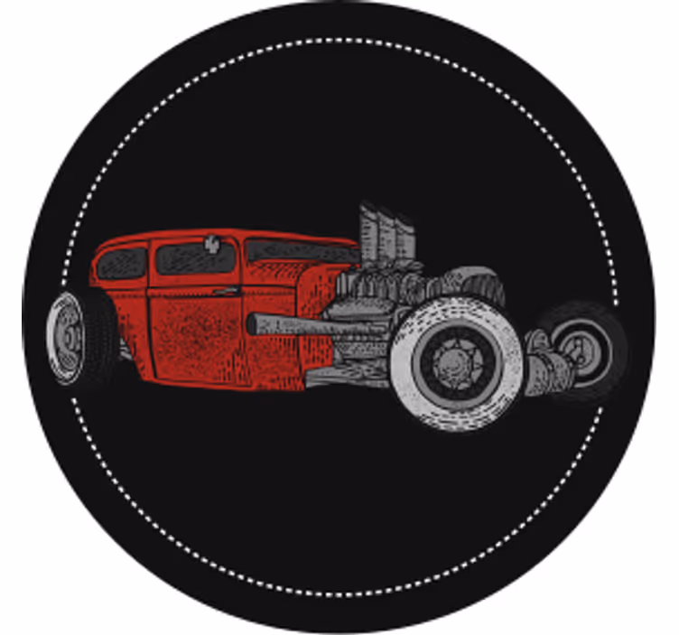 Vintage untersetzer mit klassischer hot rod illustration - TenStickers