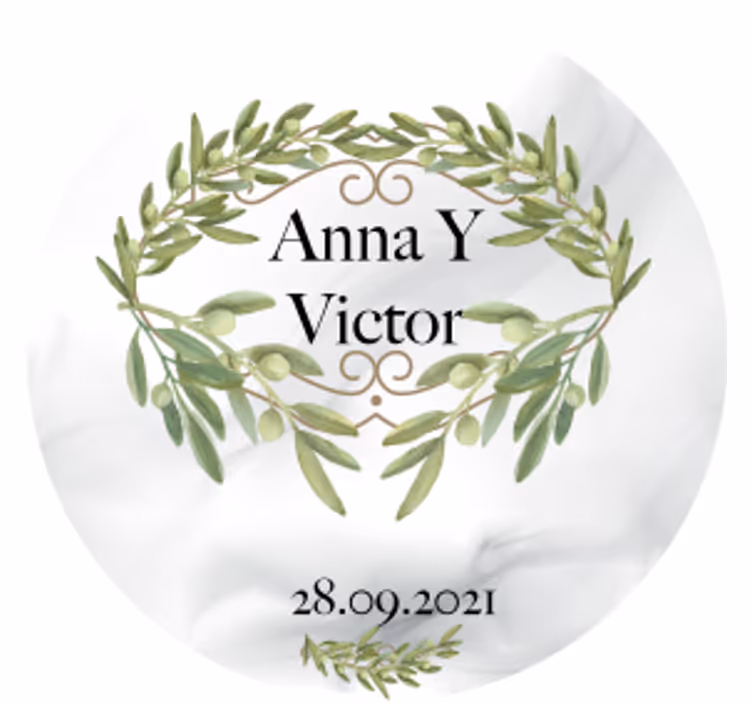 Bierdeckel hochzeit olivenkranz emblem - TenStickers