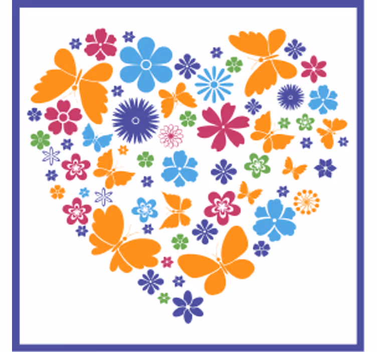 Untersetzer modern blumenherz arrangement - TenStickers