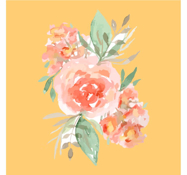 Untersetzer modern mit floralem aquarellstrauß - TenStickers