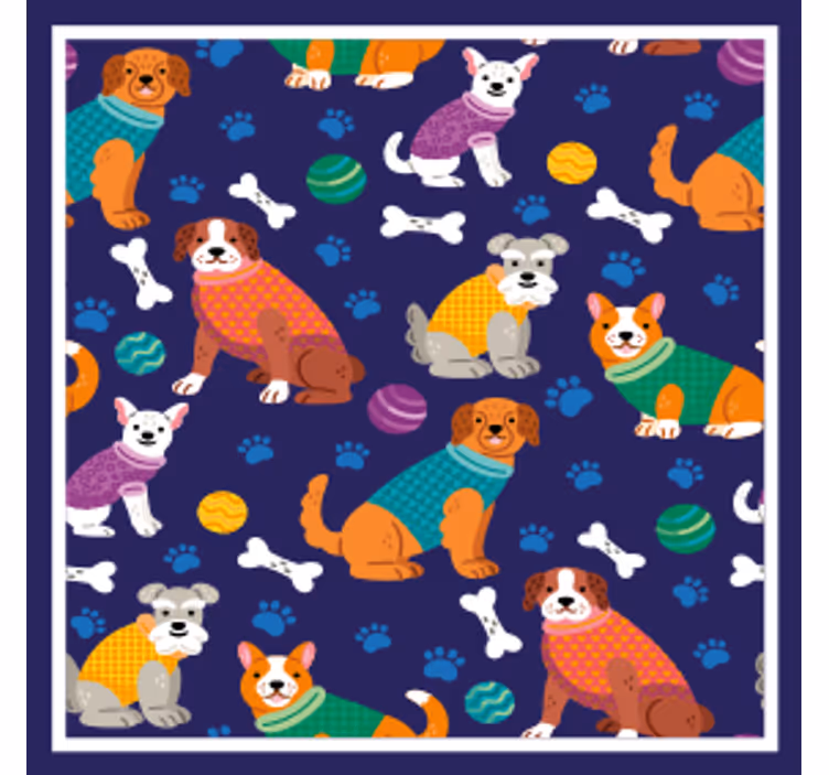 Untersetzer personalisiert mit bunten hundemustern - TenStickers
