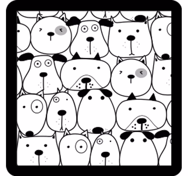 Untersetzer geek mit verspielten hundegesichtern - TenStickers