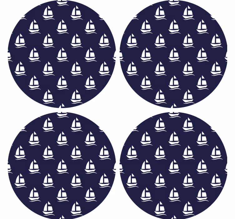 Bierdeckel mit maritimem segelboot-motiv - TenStickers