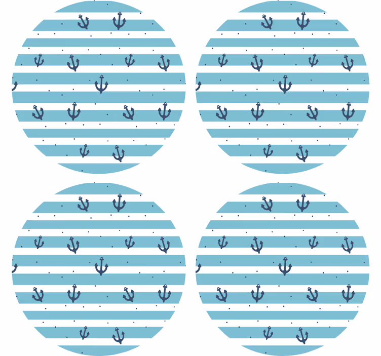Bierdeckel mit maritimem streifen-anker-muster - TenStickers