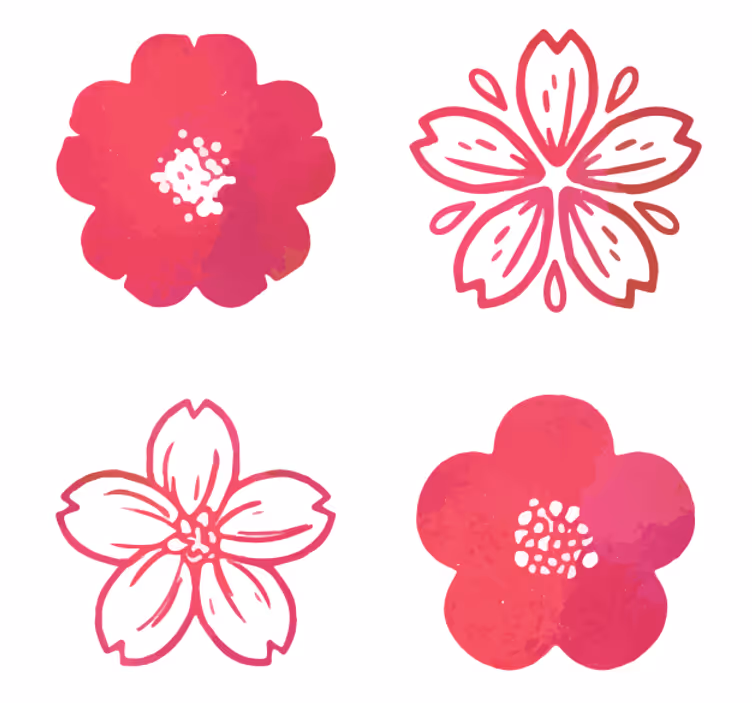 Untersetzer modern mit pinken blumenelementen - TenStickers