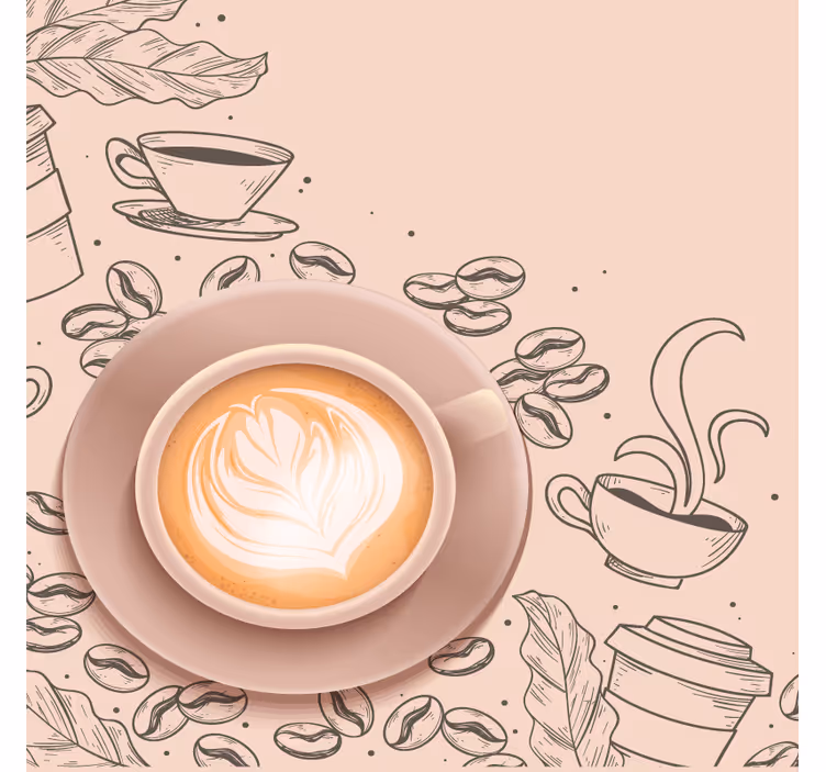 Untersetzer modern elegante kaffeetassen kunst - TenStickers