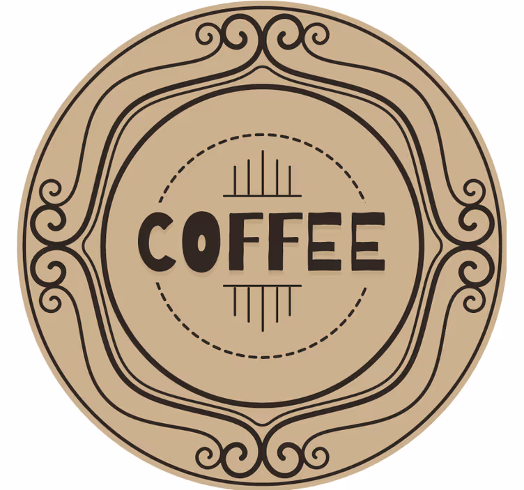 Untersetzer personalisiert elegantes kaffee emblem - TenStickers