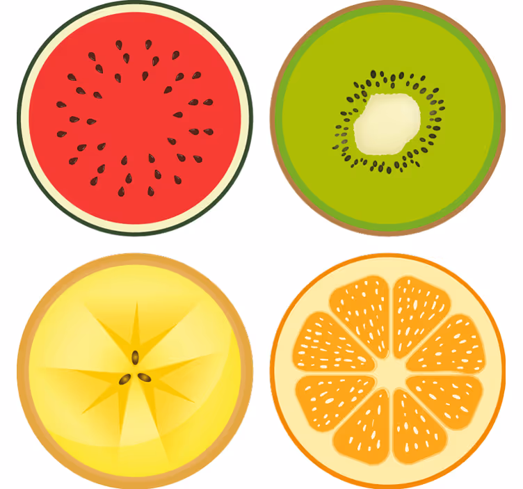Untersetzer modern fruchtstück untersetzer set - TenStickers