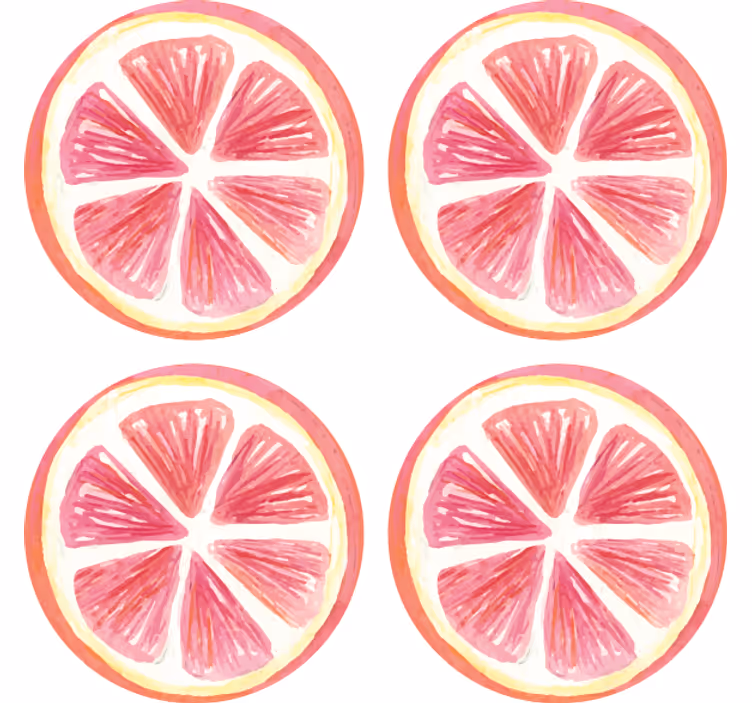 Untersetzer geek umrissene pinke zitrusscheiben - TenStickers