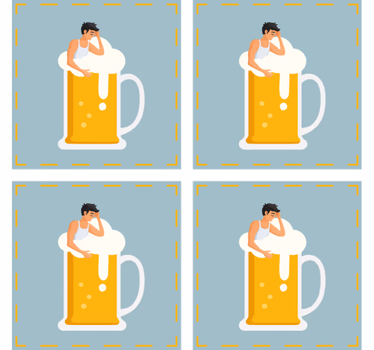 Bierdeckel mit entspannender bierkrug-illustration - TenStickers