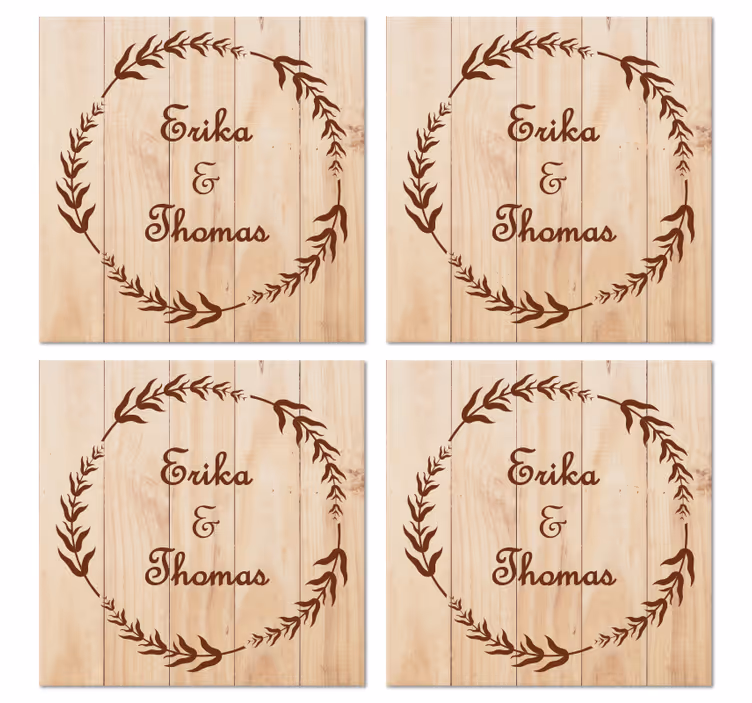 Untersetzer Hochzeit Holz olivenzweig - TenStickers