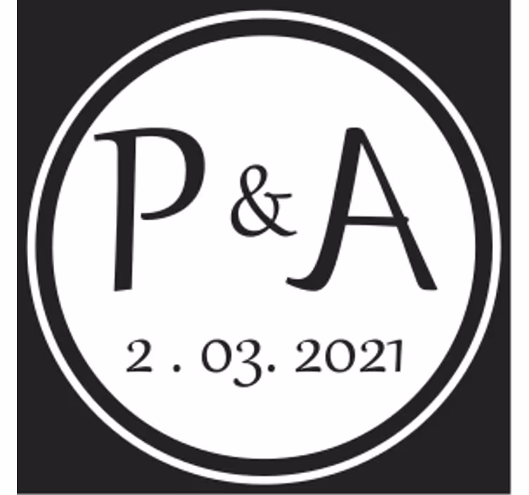 Untersetzer personalisiert monogramm initialen paar - TenStickers