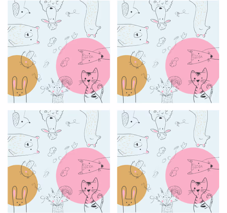 Untersetzer geek mit verspielten tierillustrationen - TenStickers