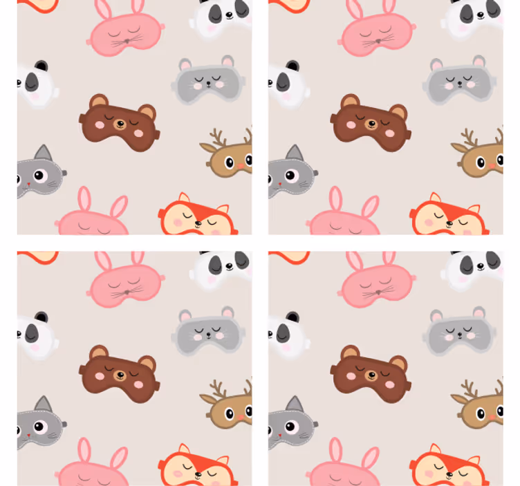 Untersetzer geek tierische gesichter kollektion - TenStickers