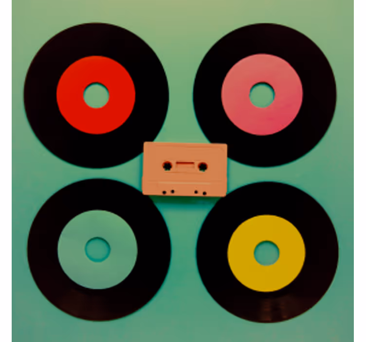 Untersetzer geek retro vinyl schallplatten set - TenStickers