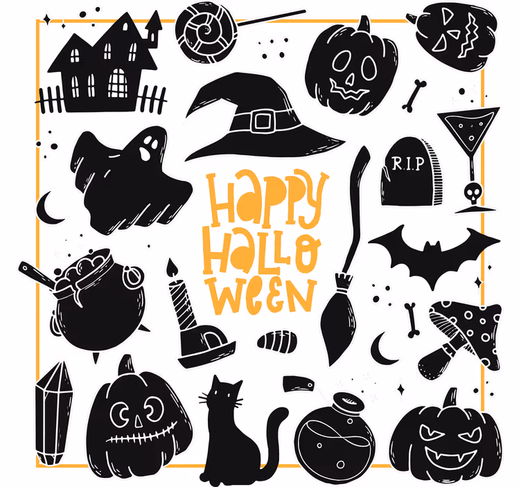 Untersetzer halloween mit gruseligen illustrationen - TenStickers