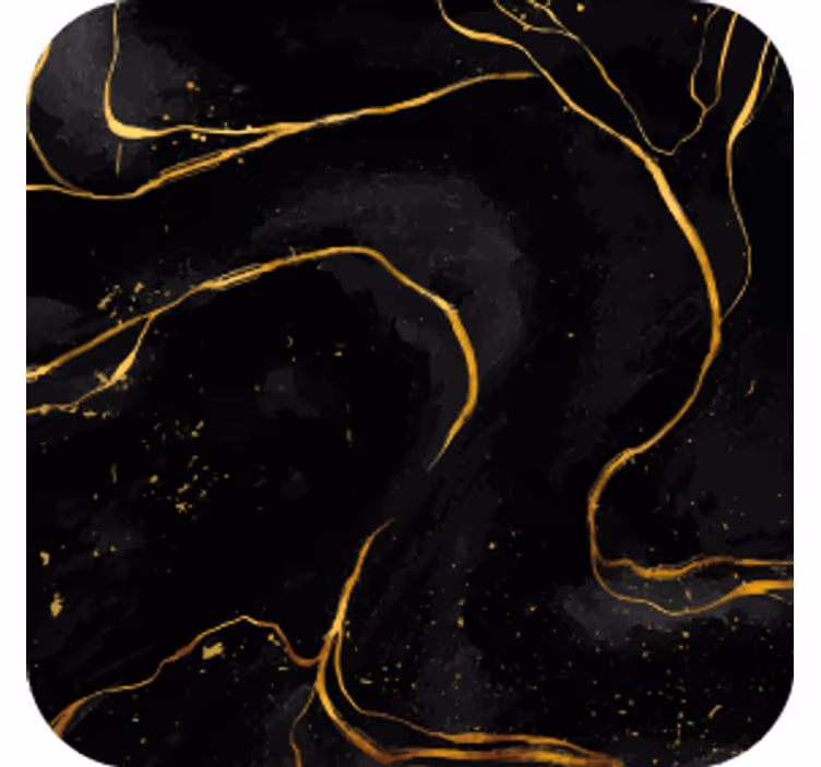Untersetzer mit schwarz-goldenem wirbel - TenStickers