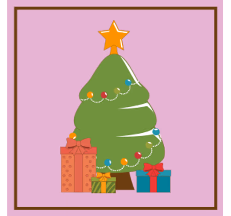 Untersetzer weihnachten dekorative geschenke baum - TenStickers