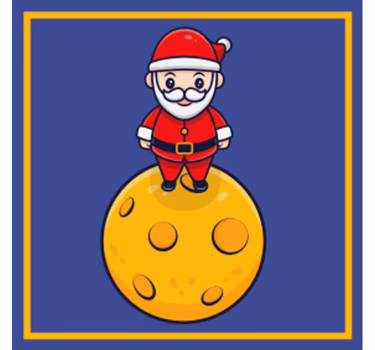 Untersetzer weihnachten santa auf käse sphere - TenStickers