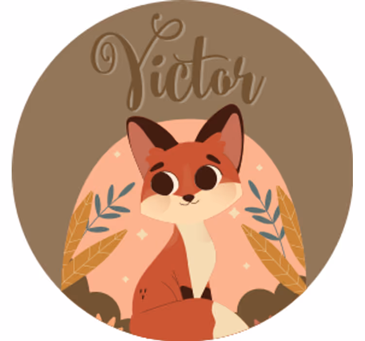 Untersetzer personalisiert süßer fuchs charakter - TenStickers
