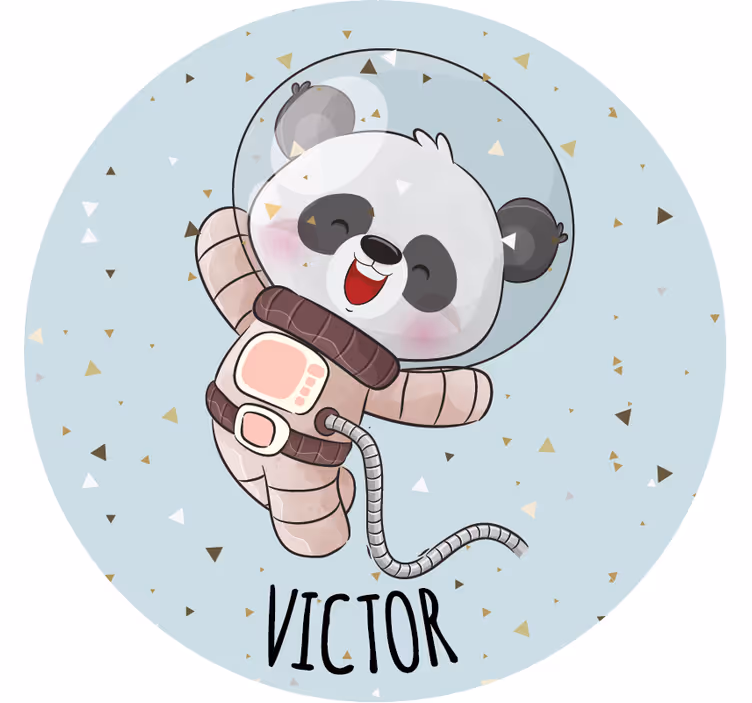 Vintage untersetzer mit fröhlichem astronauten-panda - TenStickers