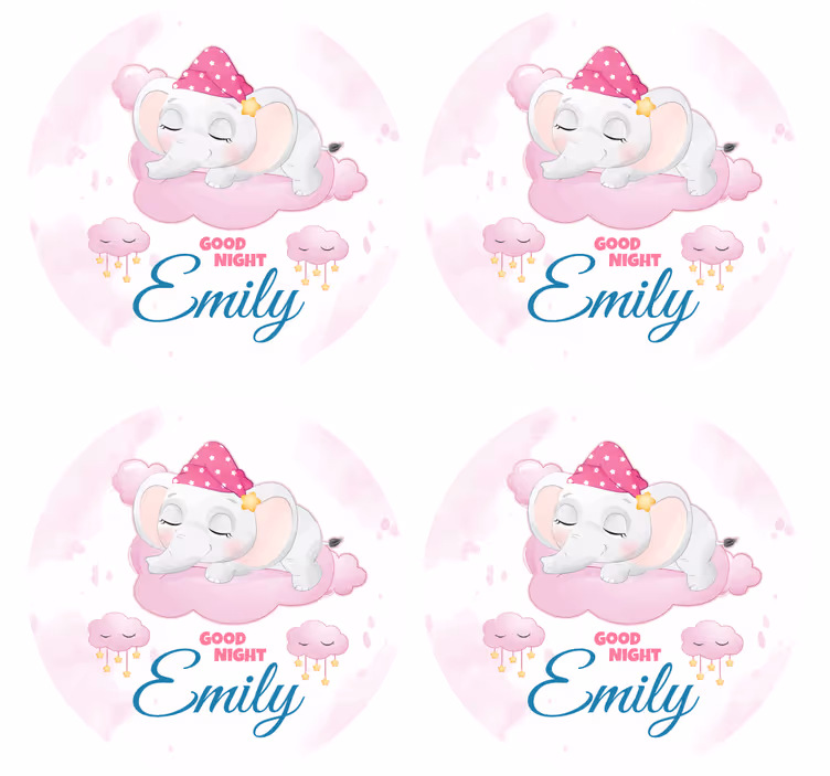 Untersetzer personalisiert schlafender elefant design - TenStickers