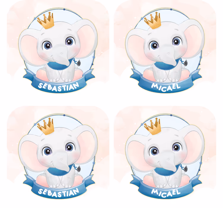 Untersetzer personalisiert elefanten charakterporträts - TenStickers
