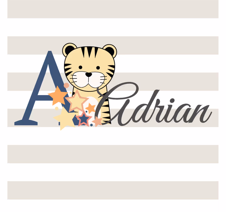 Untersetzer personalisiert mit verspielter tigerillustration - TenStickers