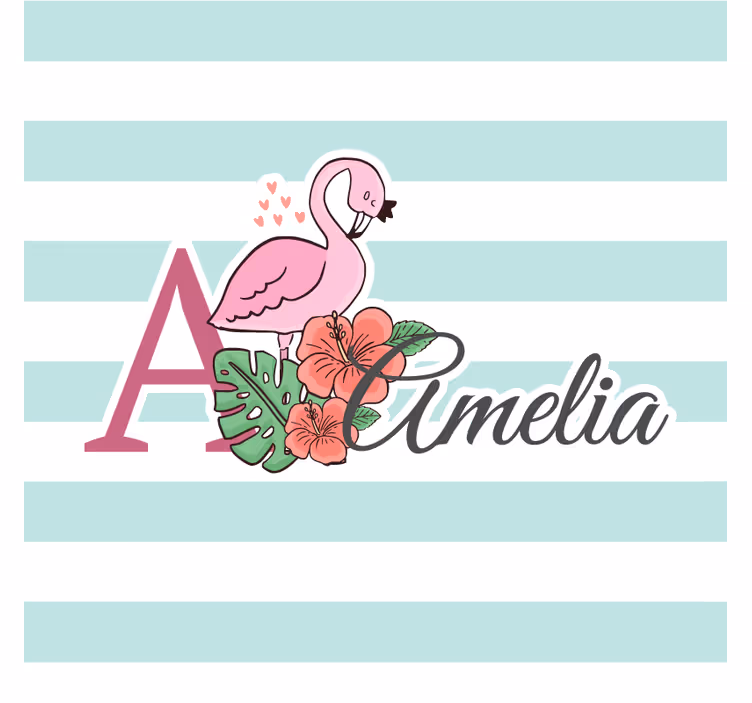 Untersetzer personalisiert flamingo blumenmuster - TenStickers