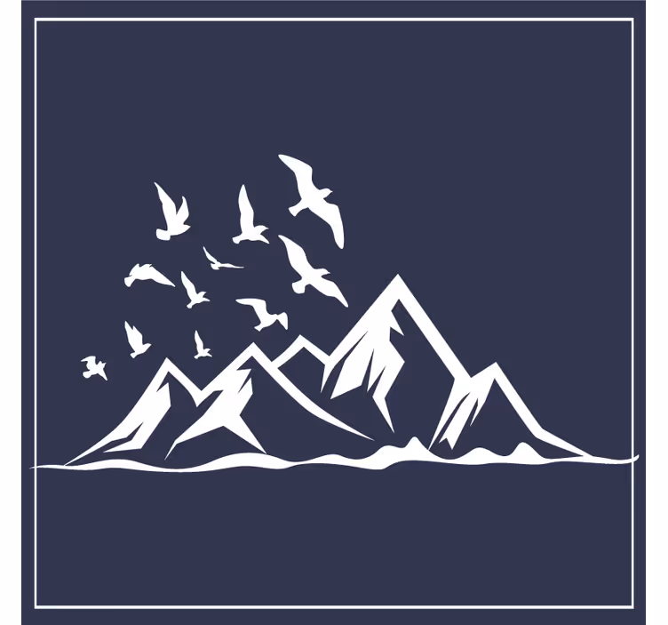 Untersetzer mit silhouette einer berglandschaft - TenStickers