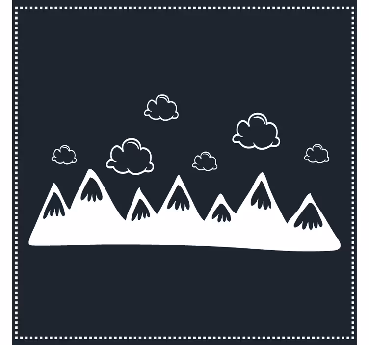 Untersetzer bergsilhouette mit wolken - TenStickers