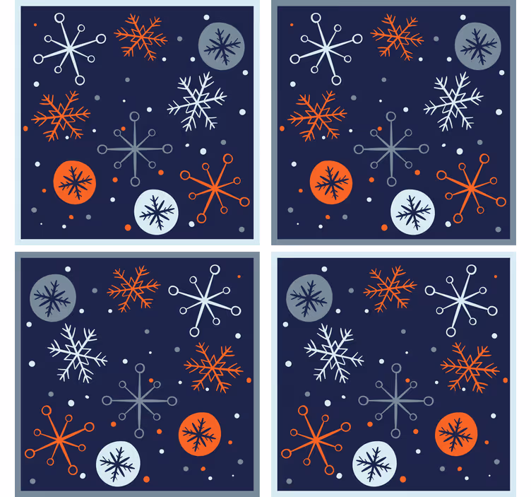 Untersetzer weihnachten mit schneeflockenmuster - TenStickers