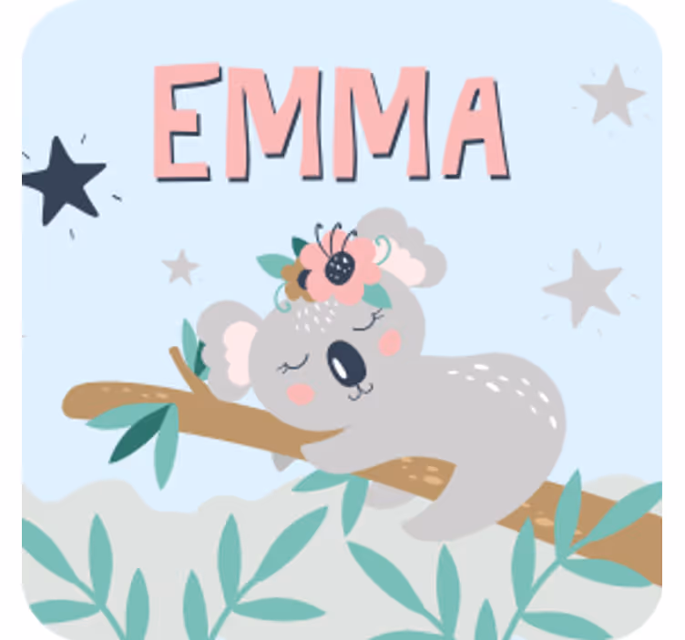 Untersetzer personalisiert mit niedlicher koala-illustration - TenStickers