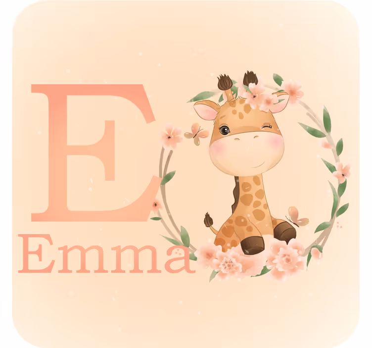 Untersetzer personalisiert süßes giraffenmotiv - TenStickers