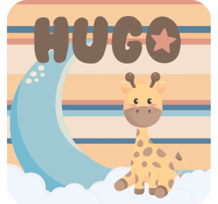 Untersetzer personalisiert mit kuscheliger giraffe - TenStickers