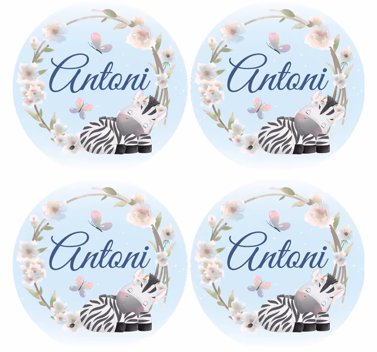Untersetzer personalisiert mit zebra-illustration - TenStickers
