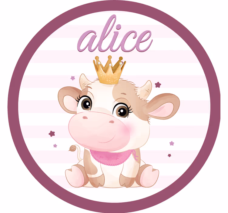 Untersetzer personalisiert niedlicher kuh charakter - TenStickers